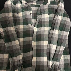 Men's Green and Gray Plaid Shirt
